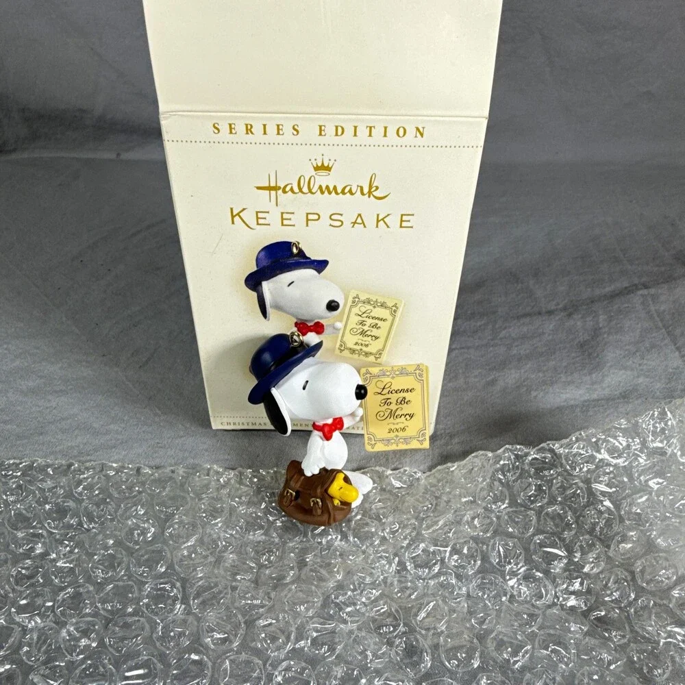 Hallmark Keepsake Peanuts Snoopy Woodstock Legal Beagle Ornament 2006 Christmas